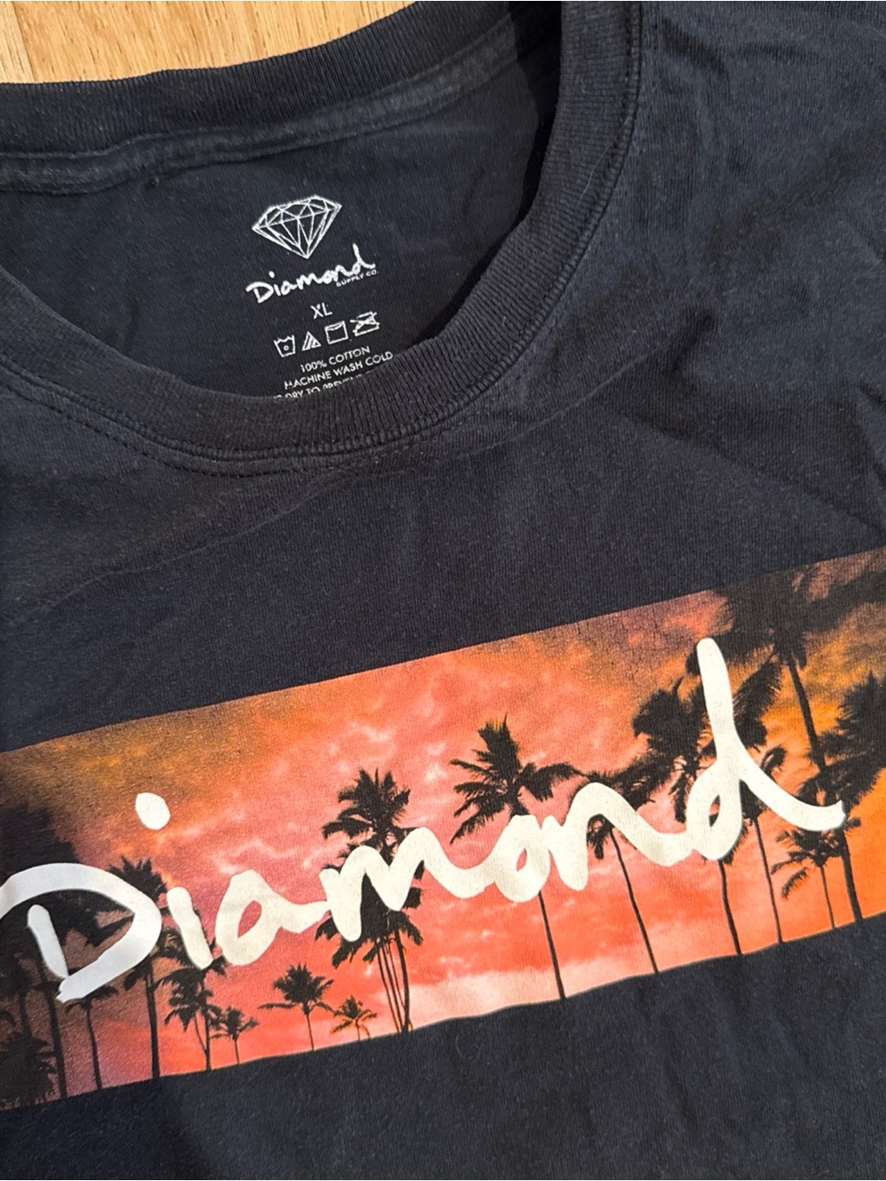 Diamond Supply Co California Palm Trees Graphic Tee Black XL Skate Streetwear L